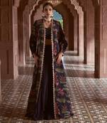 Blue Printed Mermaid Skirt Lehenga Set