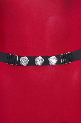 Silver & black color kamarband elastic waist belt for women//girls
