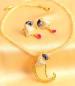 Beautiful Unique 1 Gram Goldplated Cz Ruby Necklace Set