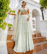 Chanel Aqua green lehenga set