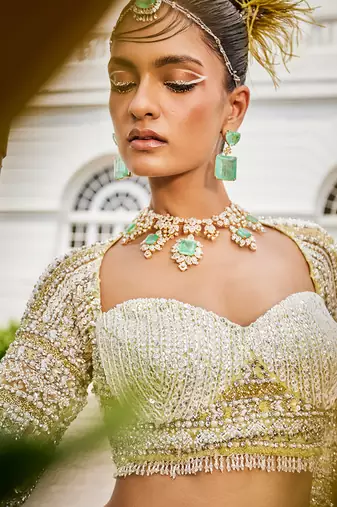 Florentine Yellow Mermaid Style Lehenga Set