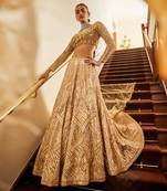 Sara Glamour Gold Lehenga Set