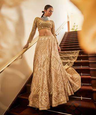 Sara Glamour Gold Lehenga Set 2