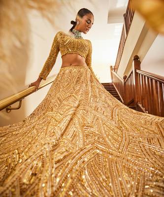 Sara Glamour Gold Lehenga Set 3