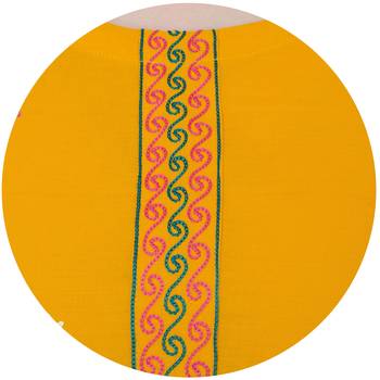 Mustard printed cotton long kurtis 4