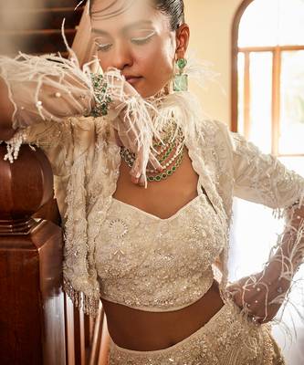 Margot Vanilla Ice Embroidered Jacket Set 2