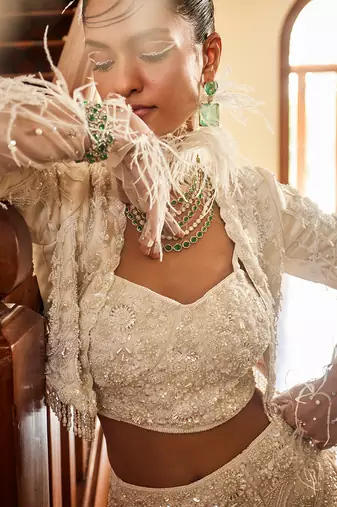 Margot Vanilla Ice Embroidered Jacket Set