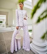 Eléonore lavender embroidered jacket with palazzo