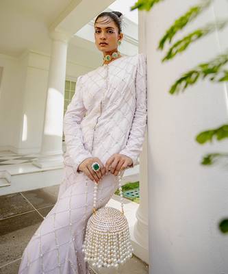Eléonore lavender embroidered jacket with palazzo 3