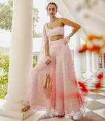 Anne one shoulder drape blouse & sharara set