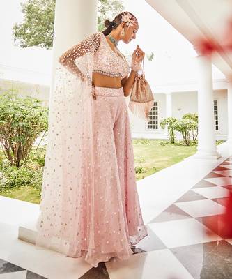 Anne one shoulder drape blouse & sharara set 3