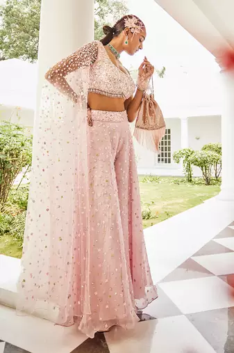 Anne one shoulder drape blouse & sharara set