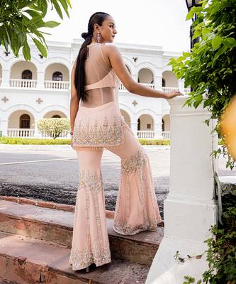 Oriane peach kurti & sharara set 4