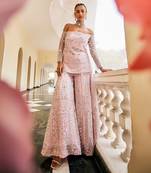 Valentine embroidered scalloped sharara set