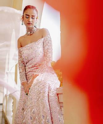 Valentine embroidered scalloped sharara set 3