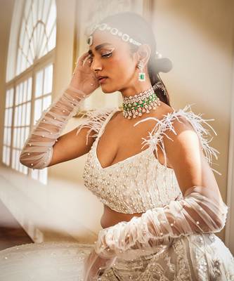 Belle star white pearl embroidered sharara set 2