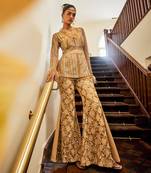 Charlotte venetion gold embroidered pants set