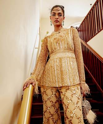 Charlotte venetion gold embroidered pants set 3