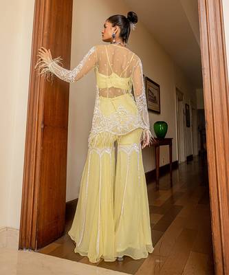 Zoé lemon chiffon gharara set 4