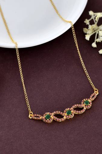 Gold plated long chain necklace set