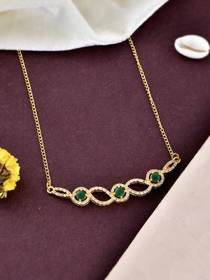 Gold plated long chain necklace set 1