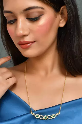 Gold plated long chain necklace set