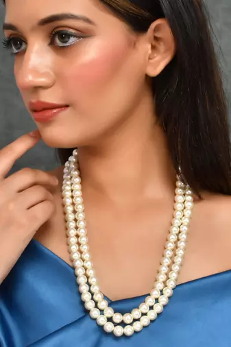 Pearl gold plated neklace set