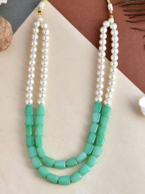 Beads pearl long layred necklace set 1