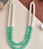 Beads pearl long layred necklace set