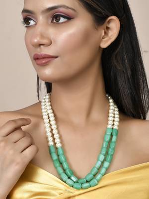 Beads pearl long layred necklace set 2