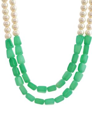 Beads pearl long layred necklace set 4