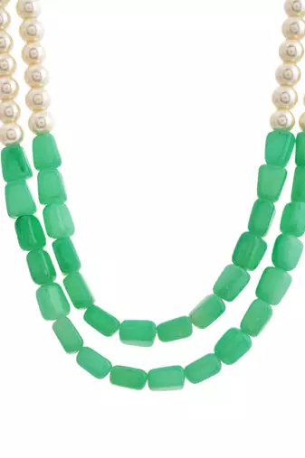 Beads pearl long layred necklace set