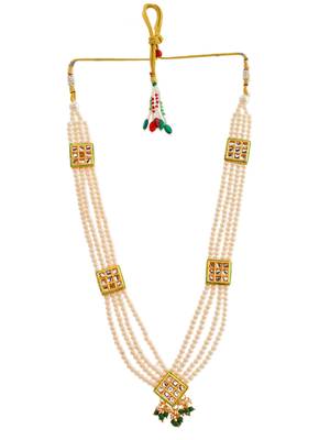 Gold plated pearl necklace set 4