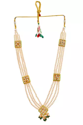 Gold plated pearl necklace set