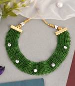 Handcrafted  green beads necklace