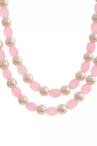 Long layerd pearl beads necklace set