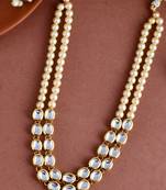 Kundan pearl  long layerd necklace set
