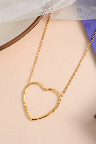 Gold plated heart shape necklace