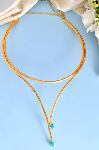 Gold plated western necklace set