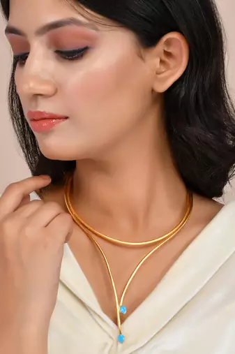 Gold plated western necklace set