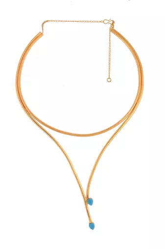 Gold plated western necklace set