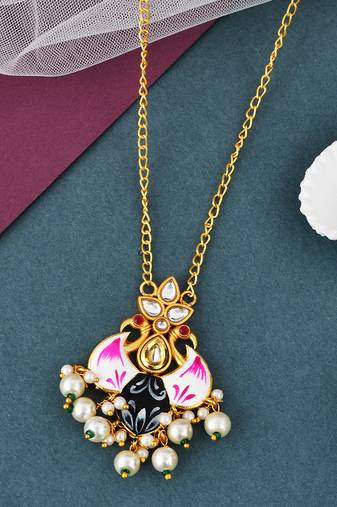 Handcrafted floral chain necklace set