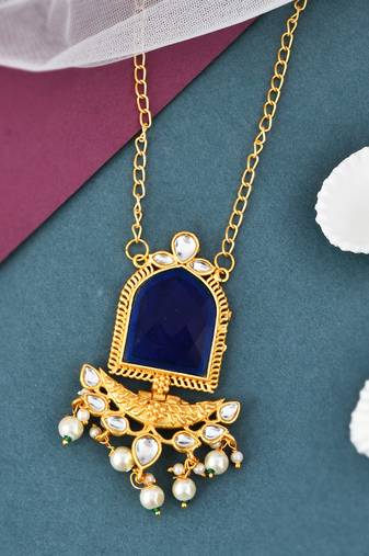 Kundan pearl chain necklace set