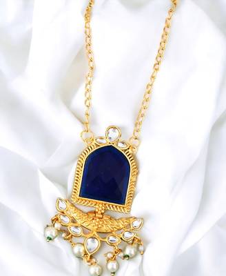 Kundan pearl chain necklace set 3