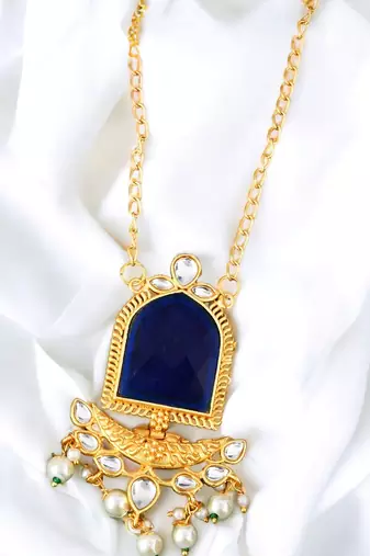 Kundan pearl chain necklace set