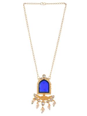 Kundan pearl chain necklace set 4