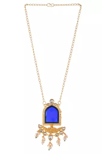 Kundan pearl chain necklace set