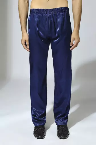 Navy blue embroidered bandhgala set