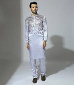 Ice blue embroidered kurta set
