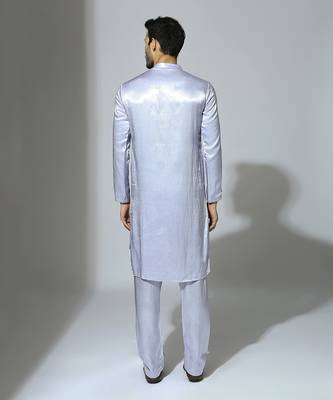 Ice blue embroidered kurta set 3